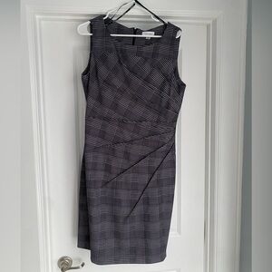 Calvin Klein Black and White Plaid Dress